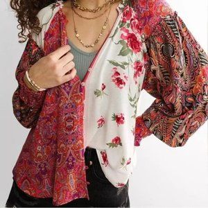 Free People Gemini blouse pink vintage XS